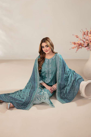 Mamora by Tawakkal Fabrics | Embroidered Digital Printed Lawn 3 Piece Unstitched Suit D-3