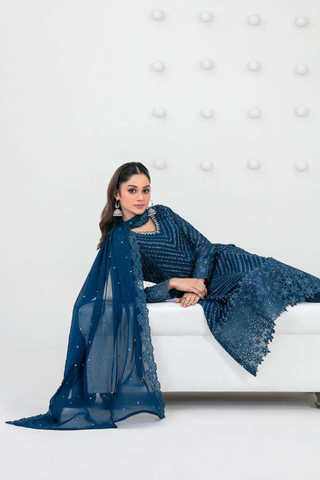 SATORI by Tawakkal Fabrics | Fancy Embroidered Chiffon 3 Piece Semi-Stitched Suit D-3