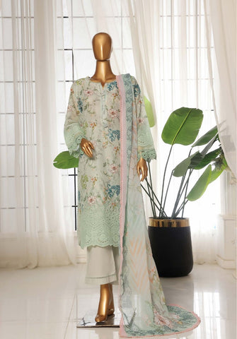 Fusion  Lawn Chikankari Stitched 3 Pcs 2025 Sadabahar D-02
