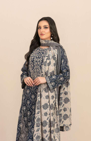 TYLA by Tawakkal Fabrics | Gala Embroidered Rotary Printed Lawn 3 Piece Unstitched Suit D-3