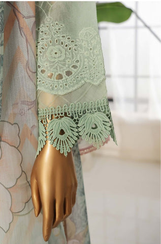 Fusion  Lawn Chikankari Stitched 3 Pcs 2025 Sadabahar D-02