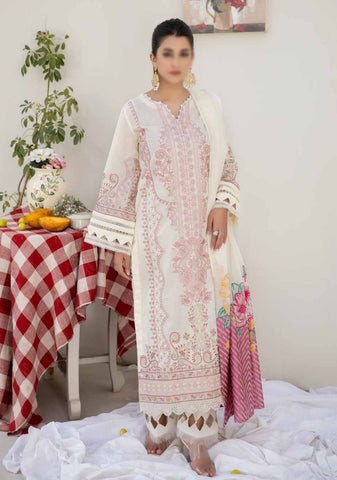 Eshaa Emb Lawn Fancy Dupatta  Unstitched 3 Pcs By Johra 853