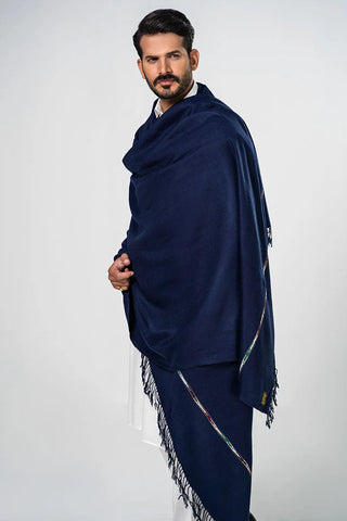 Regal Winter Mens Shawl blue