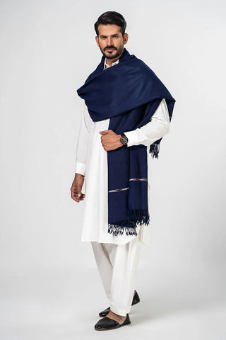 Regal Winter Mens Shawl blue