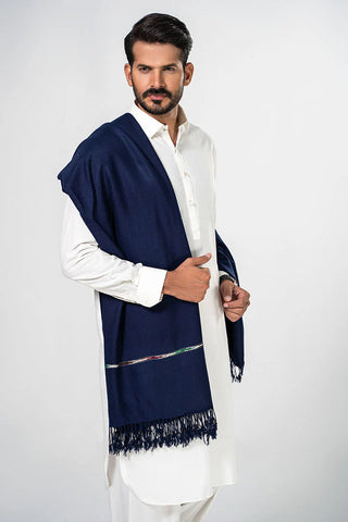 Regal Winter Mens Shawl blue