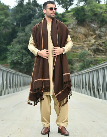 Regal Winter Mens Shawl Dark Brown