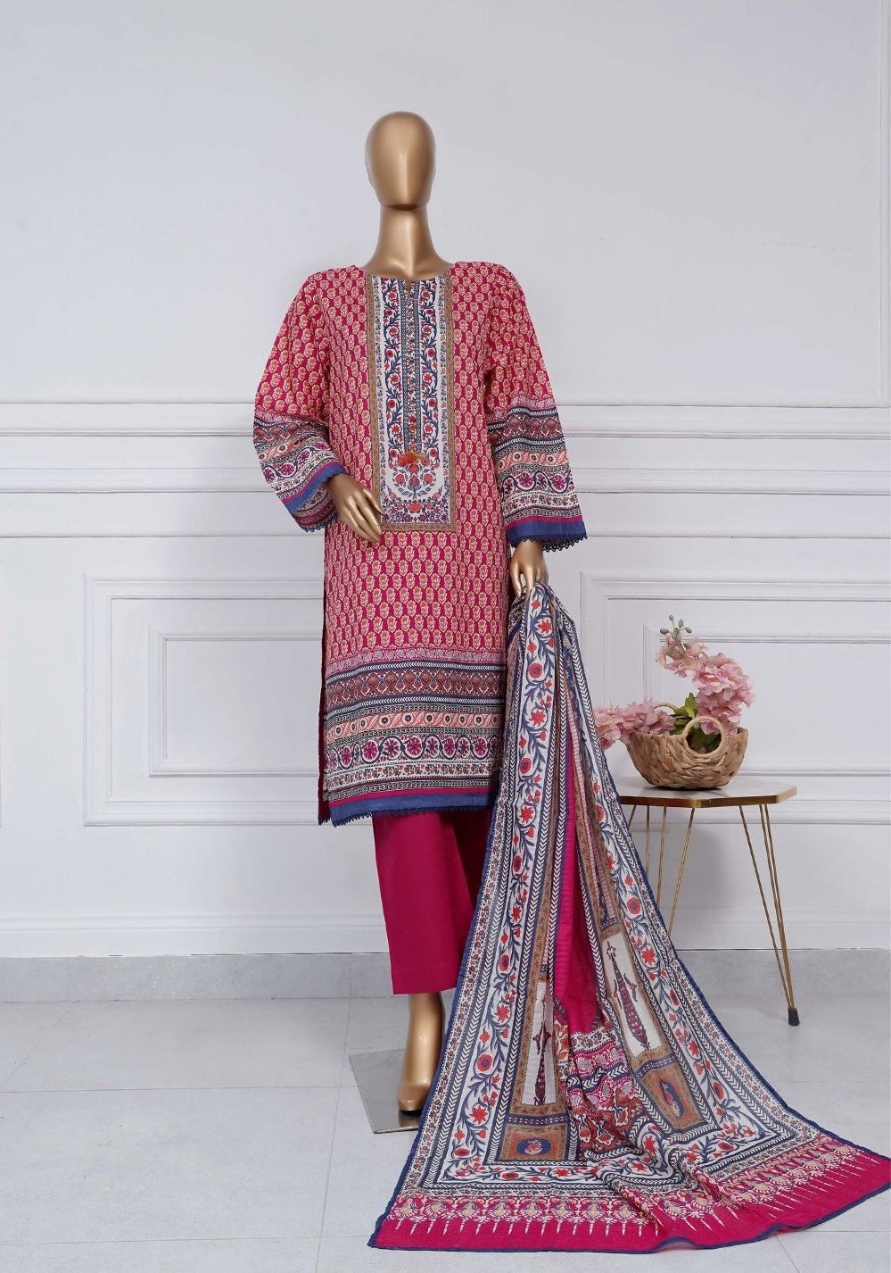 Printed Lawn Vol2 3 Piece Stitched Suit By Sadabahar2025 D-23