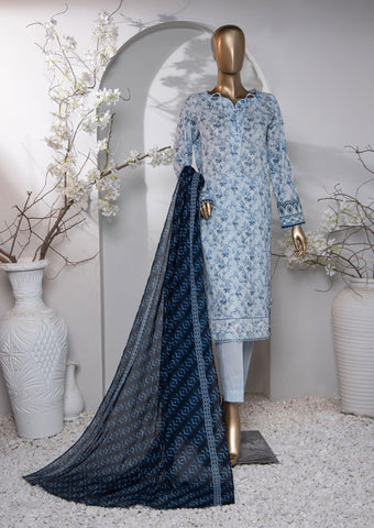 HZ Dhagakari Printed & Emb Lawn Coll'24 D-799