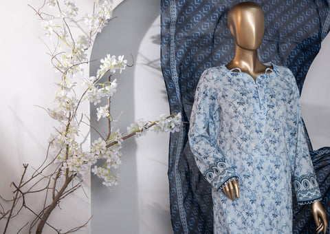 HZ Dhagakari Printed & Emb Lawn Coll'24 D-799