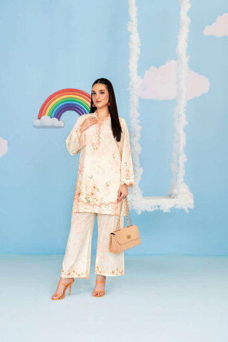 CLOUDS 2 Piece Stitched Printed Crepe Suit D-4
