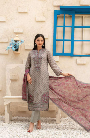 Laveen by Tawakkal Fabrics | Embroidered Digital Printed Lawn 3 Piece Unstitched Suit D-4