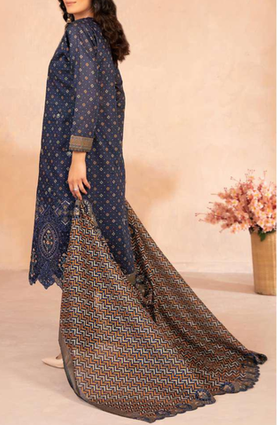 DAALIYA by Shahid Tawakkal | Embroidered Digital Printed Chamki Lawn 3 Piece Unstitched Suit D-3