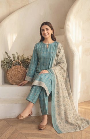 AREEMAN V2 by Shahid Tawakkal | Rotary Printed Lawn 3 Piece Stitched Suit D-2