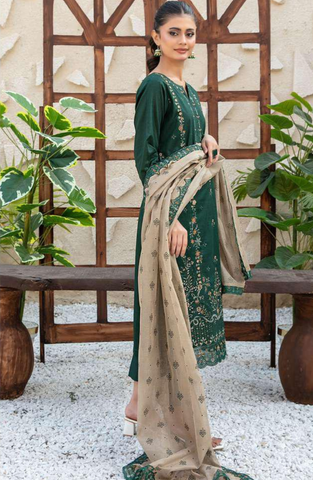 MALA by Shahid Tawakkal | Fancy Embroidered Lawn 3 Piece Unstitched Suit D-3