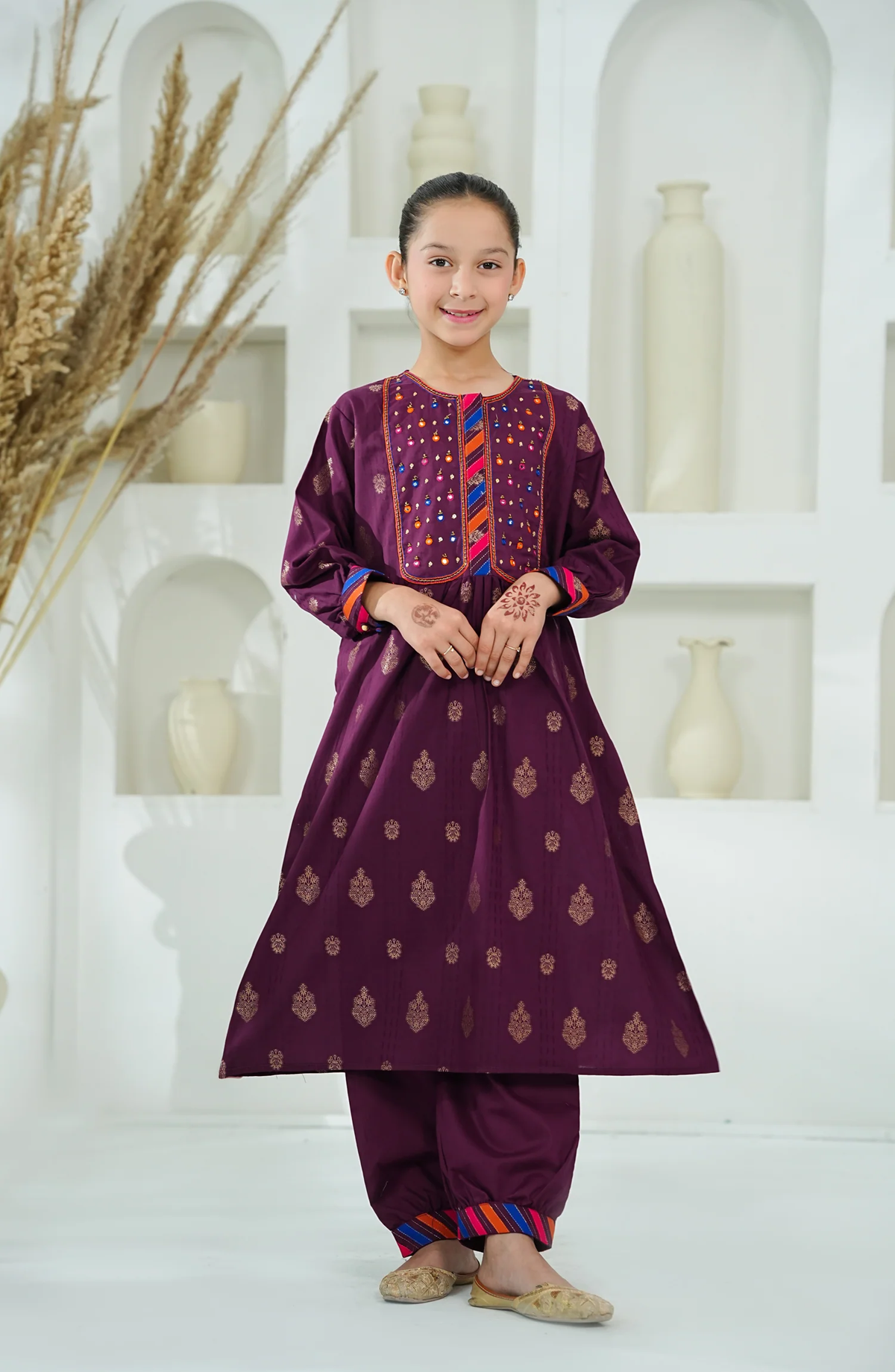 Amna Khadija | Embroidered Cotton Jacquard 2 Piece Stitched Suit D-1