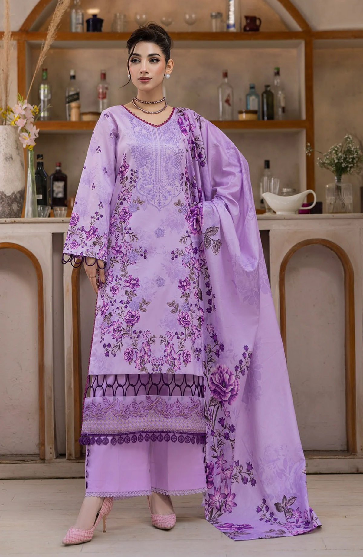 Coco by Panache | Embroidered Lawn 3 Piece Unstitched Suit D-4