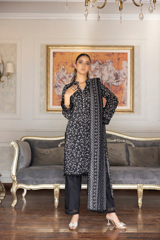 Black & White Vol3 Salina Digital Print Un Stitched 3 Pcs By Regalia Textile D-7