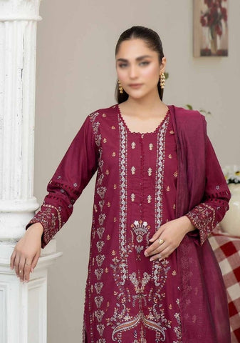 Eshaa Emb Lawn Fancy Dupatta  Unstitched 3 Pcs By Johra 854