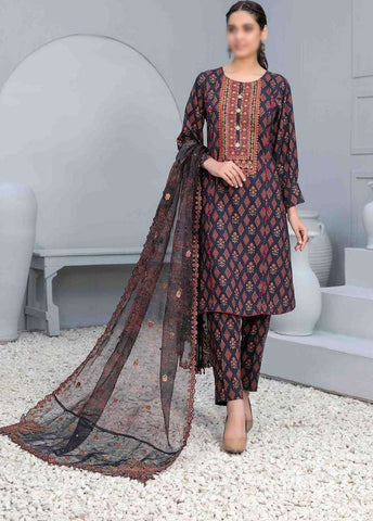 D-8024 Faha Digital Print & Embroidered Linen Coll'23 By Tawakkal Un-Stitched 3-Piece