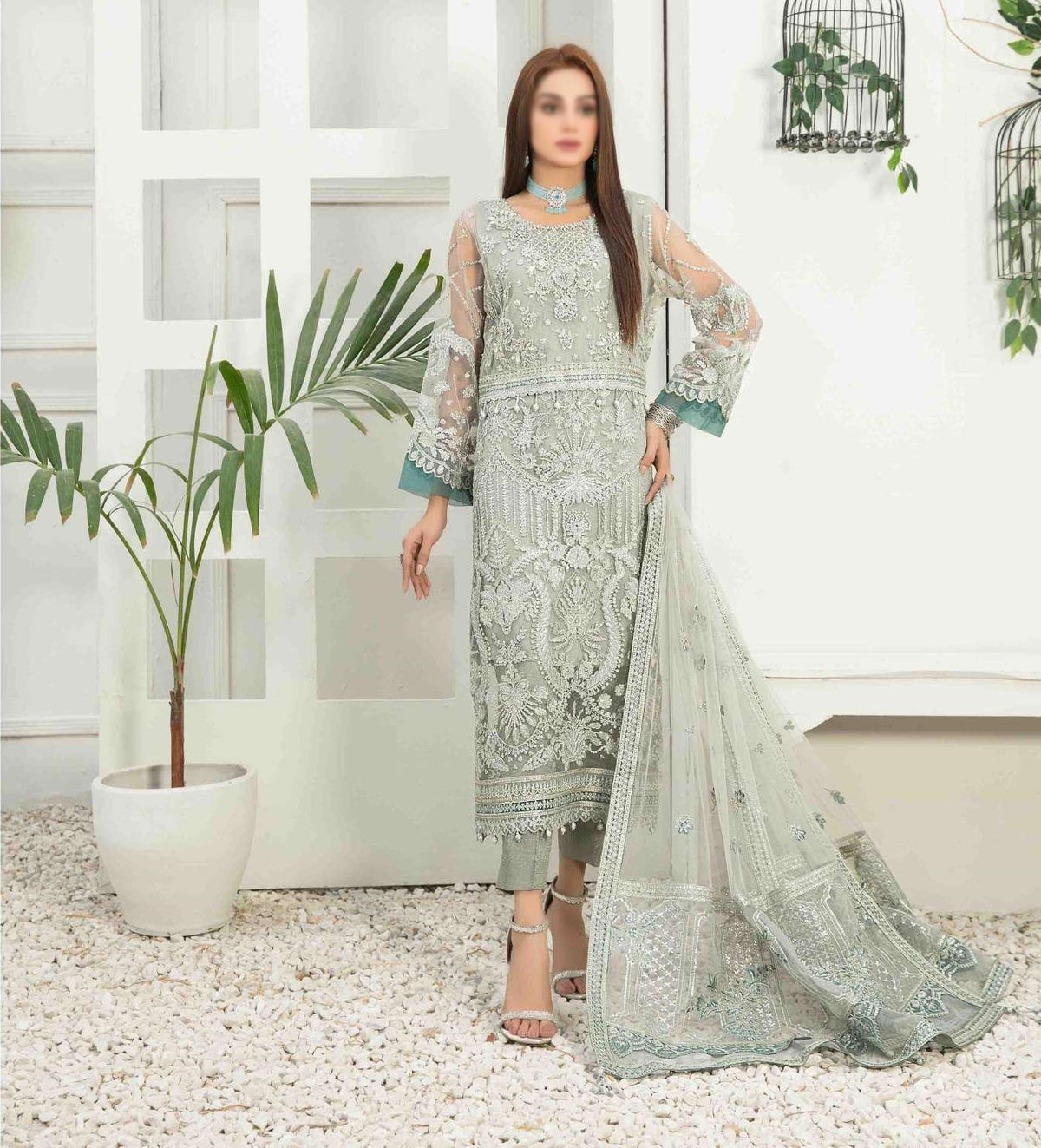 D-8323 Amani Semi stitched 3 Pcs Embroidered Formal collection'23