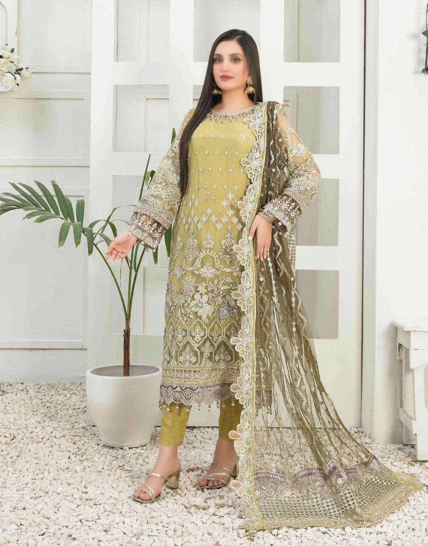 D-8324 Amani Semi stitched 3 Pcs Embroidered Formal collection'23