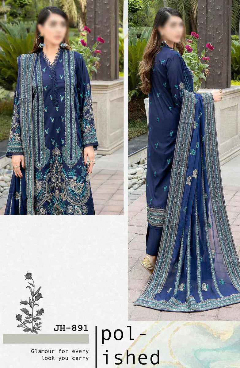 Elysia Luxury Embroidered Lawn Collection'24 D-883