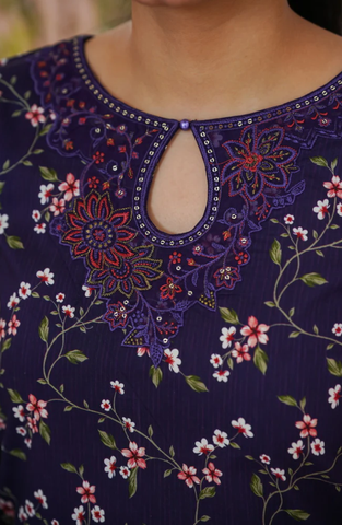 AIRA by Aizal | Festive Embroidered & Printed Lawn 2 Piece Stitched Suit D-5