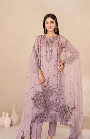 Selma by Shahid Tawakkal | Fancy Embroidered 3 Piece Unstitched Lawn Suit D-4