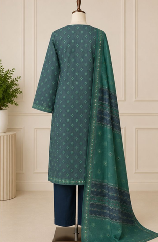 Bin Saeed | Printed Lawn 3 Piece Stitched Suit D-3