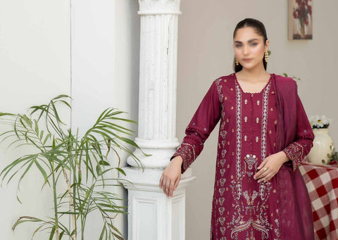 Eshaa Emb Lawn Fancy Dupatta  Unstitched 3 Pcs By Johra 854