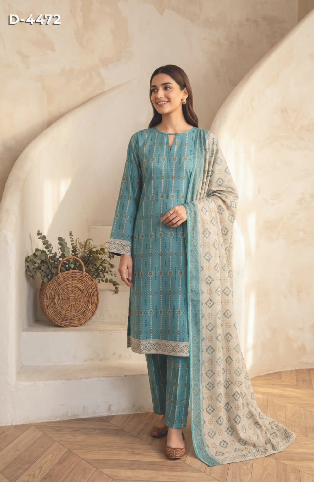 AREEMAN V2 by Shahid Tawakkal | Rotary Printed Lawn 3 Piece Stitched Suit D-2