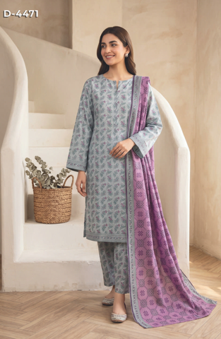 AREEMAN V1 by Shahid Tawakkal | Rotary Printed Lawn 3 Piece Stitched Suit D-4