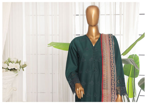 Lawn Chikankari Ciffon Print Dupatta 3 Pcs Stitched Sadabahar D-03