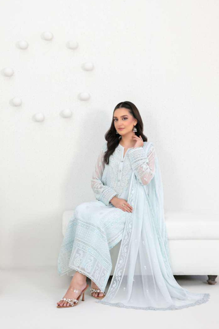 SATORI by Tawakkal Fabrics | Fancy Embroidered Chiffon 3 Piece Semi-Stitched Suit D-4
