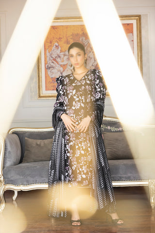 Black & White Vol3 Salina Digital Print Un Stitched 3 Pcs By Regalia Textile D-8