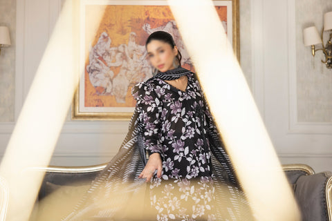 Black & White Vol3 Salina Digital Print Un Stitched 3 Pcs By Regalia Textile D-8