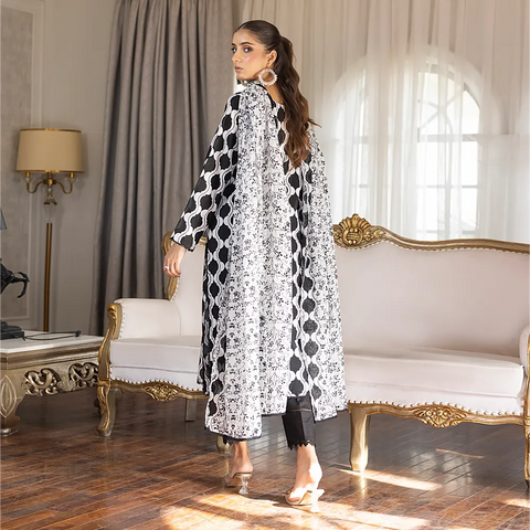 Black & White Vol3 Salina Digital Print Un Stitched 3 Pcs By Regalia Textile D-9