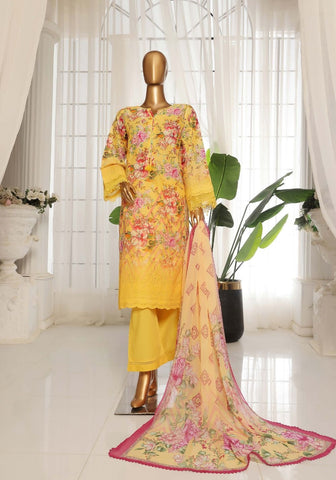 Fusion  Lawn Chikankari Stitched 3 Pcs 2025 Sadabahar D-03