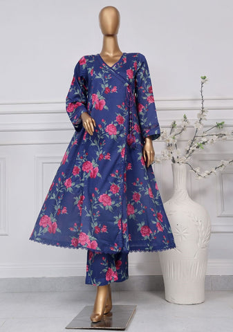 Sadabahar Peplum 2 Pieces Printed Lawn Stitched  Coll2025 D-03 BLUE