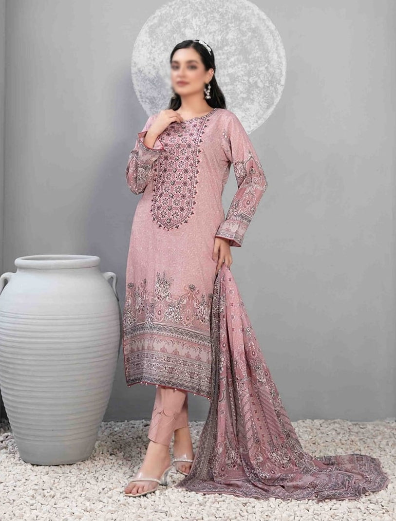 D-9399 Faiha Embroidered Digital Printed Lawn Collectioc"23 By Tawakkal Un-Stitched 3 Piece