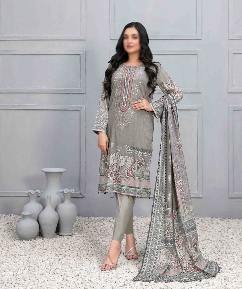 D-9402 Faiha Embroidered Digital Printed Lawn Collectioc"23 By Tawakkal Un-Stitched 3 Piece
