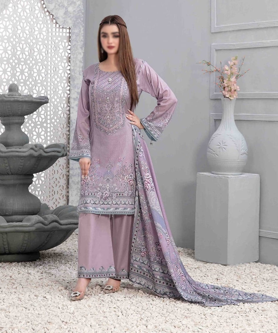 D-9405 Faiha Embroidered Digital Printed Lawn Collectioc"23 By Tawakkal Un-Stitched 3 Piece