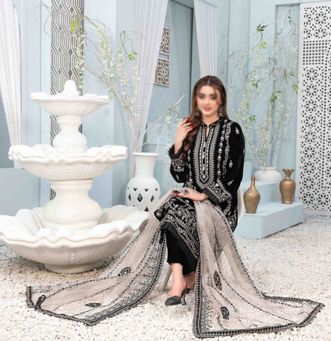 D-9826 Severina Fancy Heavy Embroidered Velvet Coll'23 By Tawakkal Un-Stitched 3Piece