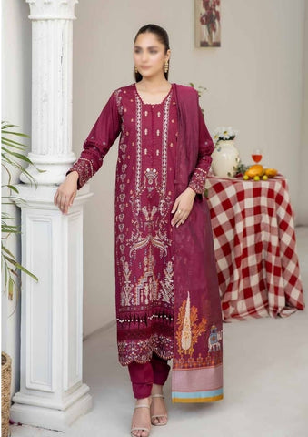 Eshaa Emb Lawn Fancy Dupatta  Unstitched 3 Pcs By Johra 854