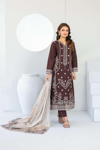 Abdar by Tawakkal | Embroidered Lawn 3 Piece Unstitched Suit D-3