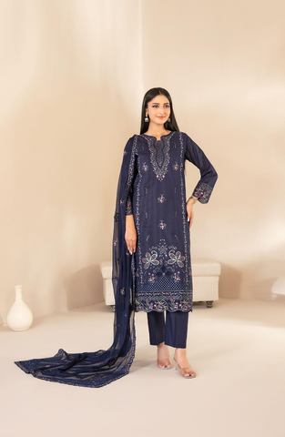 Selma by Shahid Tawakkal | Fancy Embroidered 3 Piece Unstitched Lawn Suit D-5