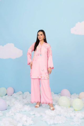 CLOUDS 2 Piece Stitched Printed Crepe Suit D-5