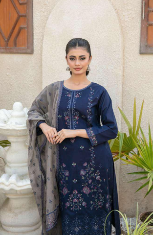 MALA by Shahid Tawakkal | Fancy Embroidered Lawn 3 Piece Unstitched Suit D-4