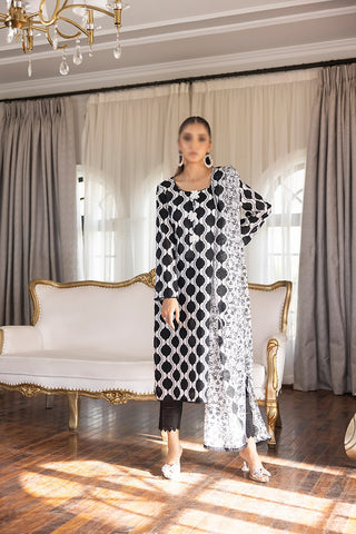 Black & White Vol3 Salina Digital Print Un Stitched 3 Pcs By Regalia Textile D-9