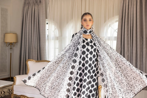 Black & White Vol3 Salina Digital Print Un Stitched 3 Pcs By Regalia Textile D-9